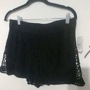Black Crochet Shorts